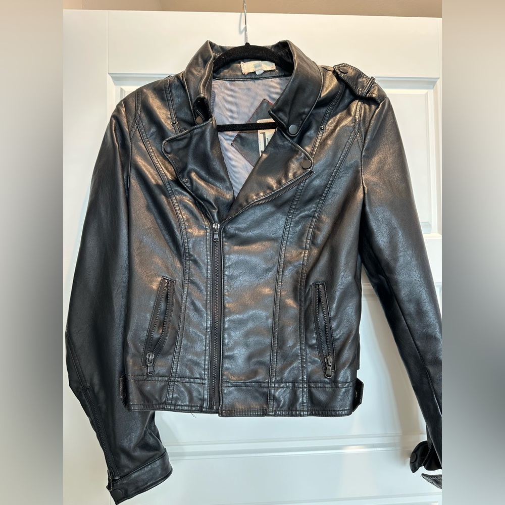 Anthropologie faux leather jacket
